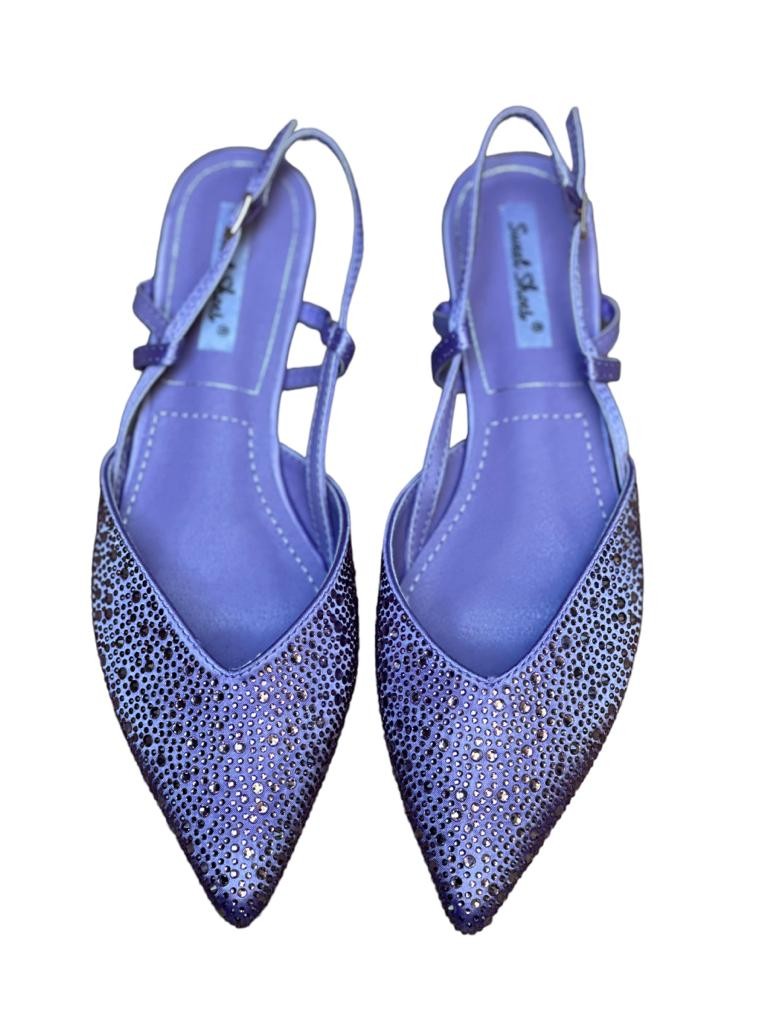 Sandali bassi con brillantini