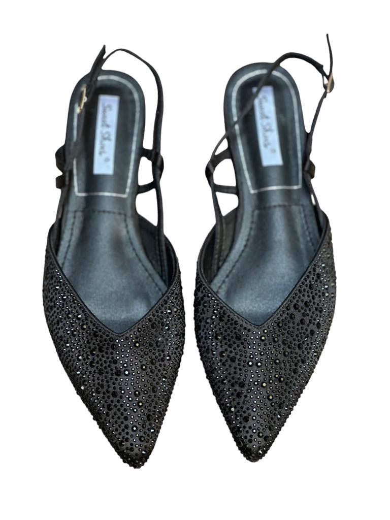 Sandali bassi con brillantini