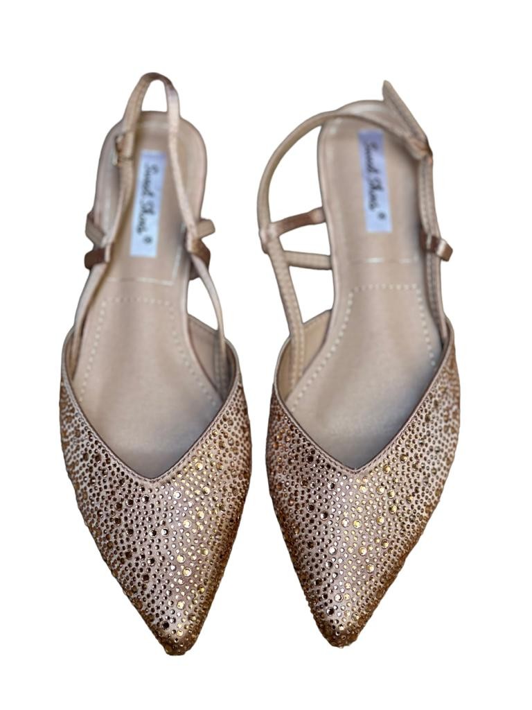 Sandali bassi con brillantini