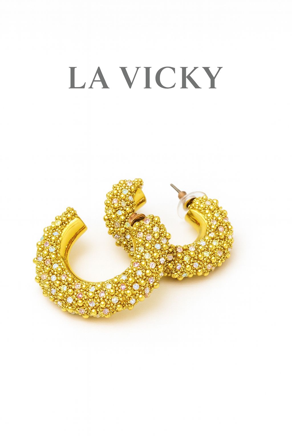 Orecchini con Strass Iridescenti