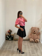 Camicia con manica corta a sbuffo