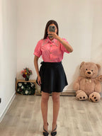 Camicia con manica corta a sbuffo