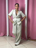 Blazer maniche corte di lino
