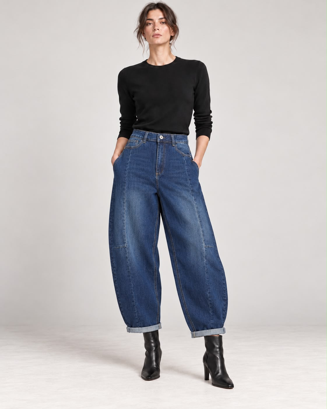 Jeans Blu Scuro Balloon