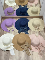 Cappello in paglia con fiocco a pois