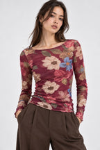 Maglia fiori misto cashmere