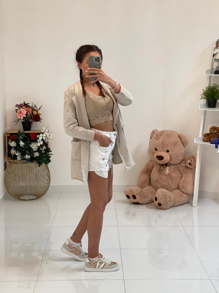 Shorts denim gioiello