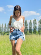 Shorts denim gioiello