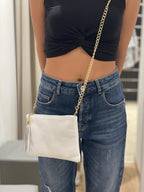 Mini pochette in vera pelle