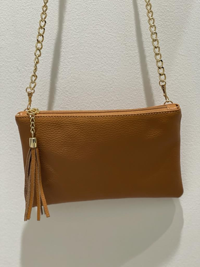 Mini pochette in vera pelle