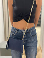Mini pochette in vera pelle