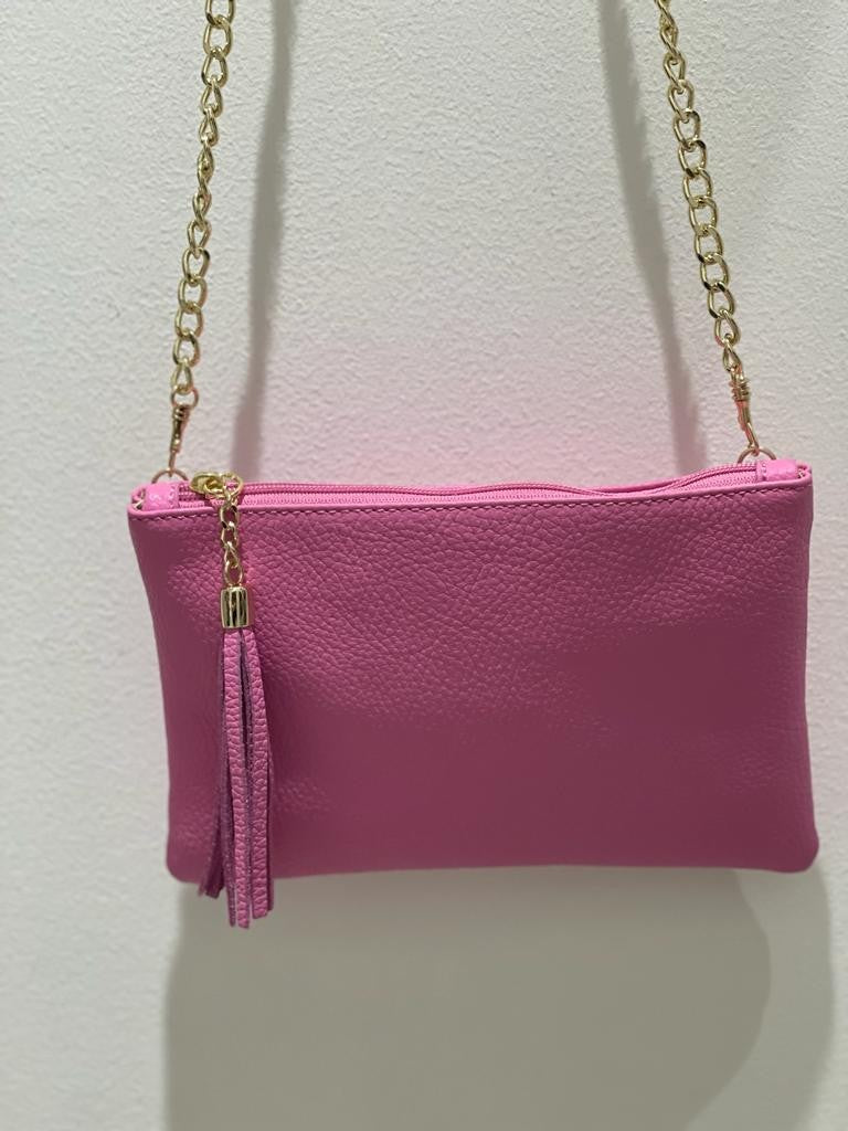 Mini pochette in vera pelle