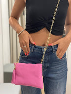 Mini pochette in vera pelle