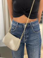 Borsetta luna in vera pelle