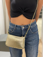 Borsetta luna in vera pelle
