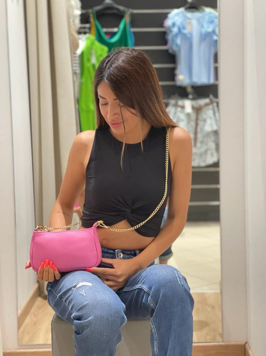 Borsetta luna in vera pelle