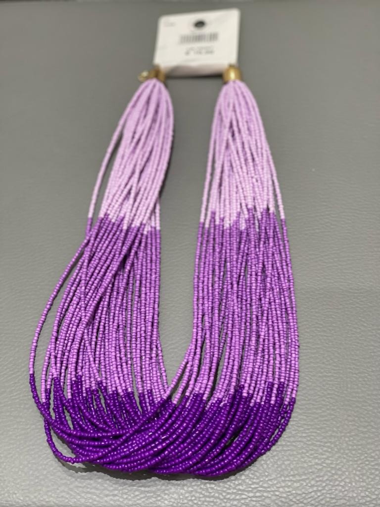 Collana tricolor con perline