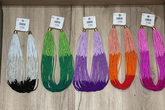 Collana tricolor con perline