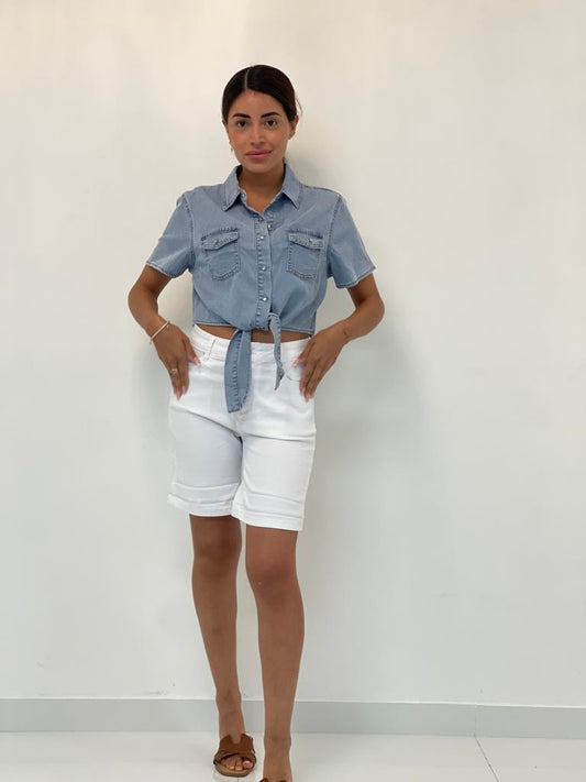 Bermuda denim bianco