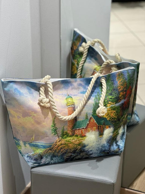 Borsa da mare con dipinto