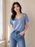 Maglia in Raso Scollo a V