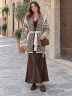 Cardigan Paisley con frange