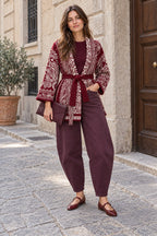 Cardigan Paisley con frange
