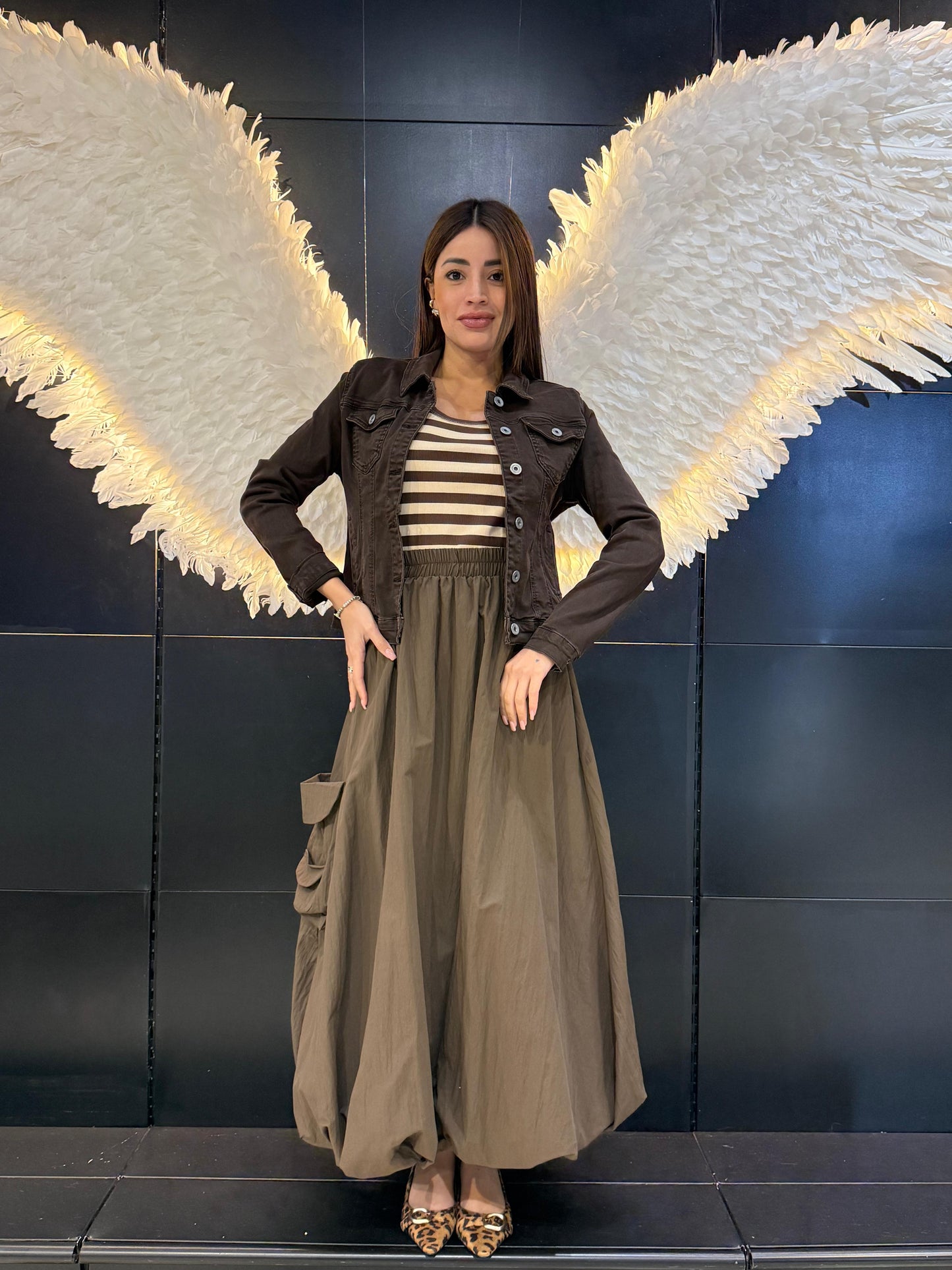 Gonna Ballon con Tasca Laterale