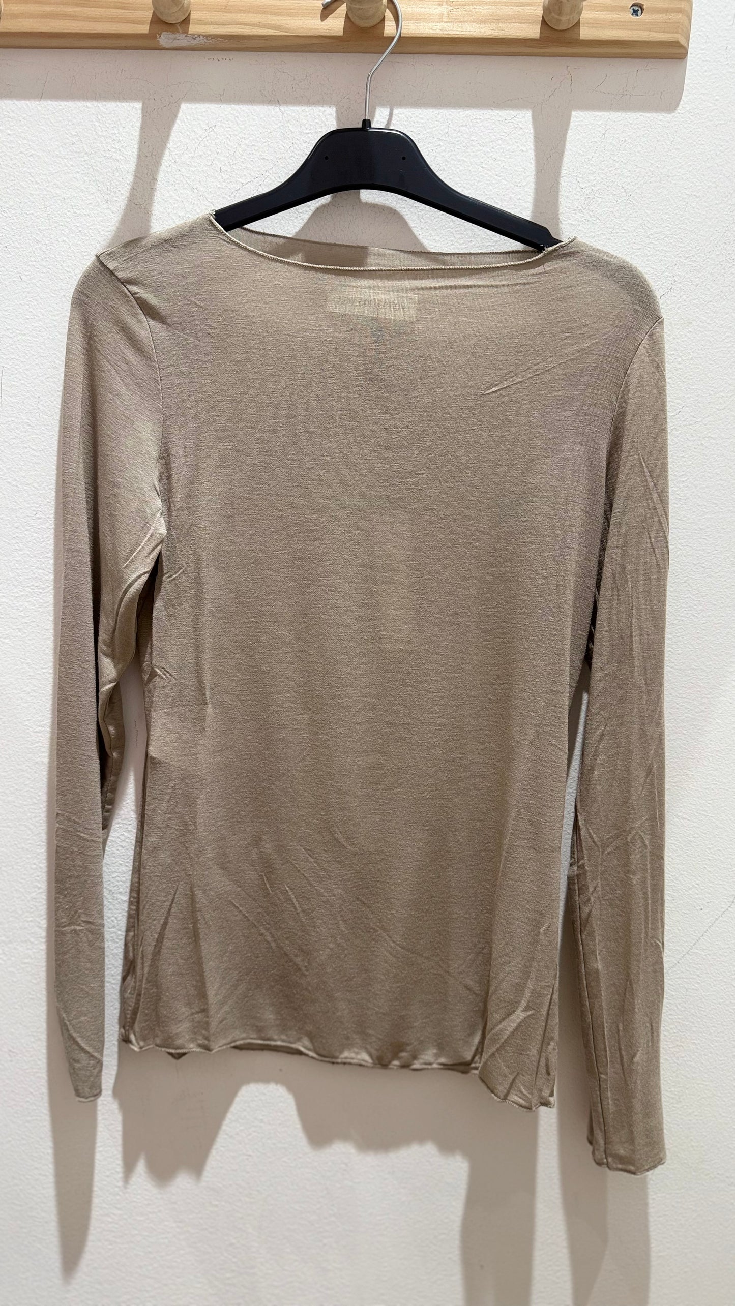 Maglietta girocollo con misto cashmere