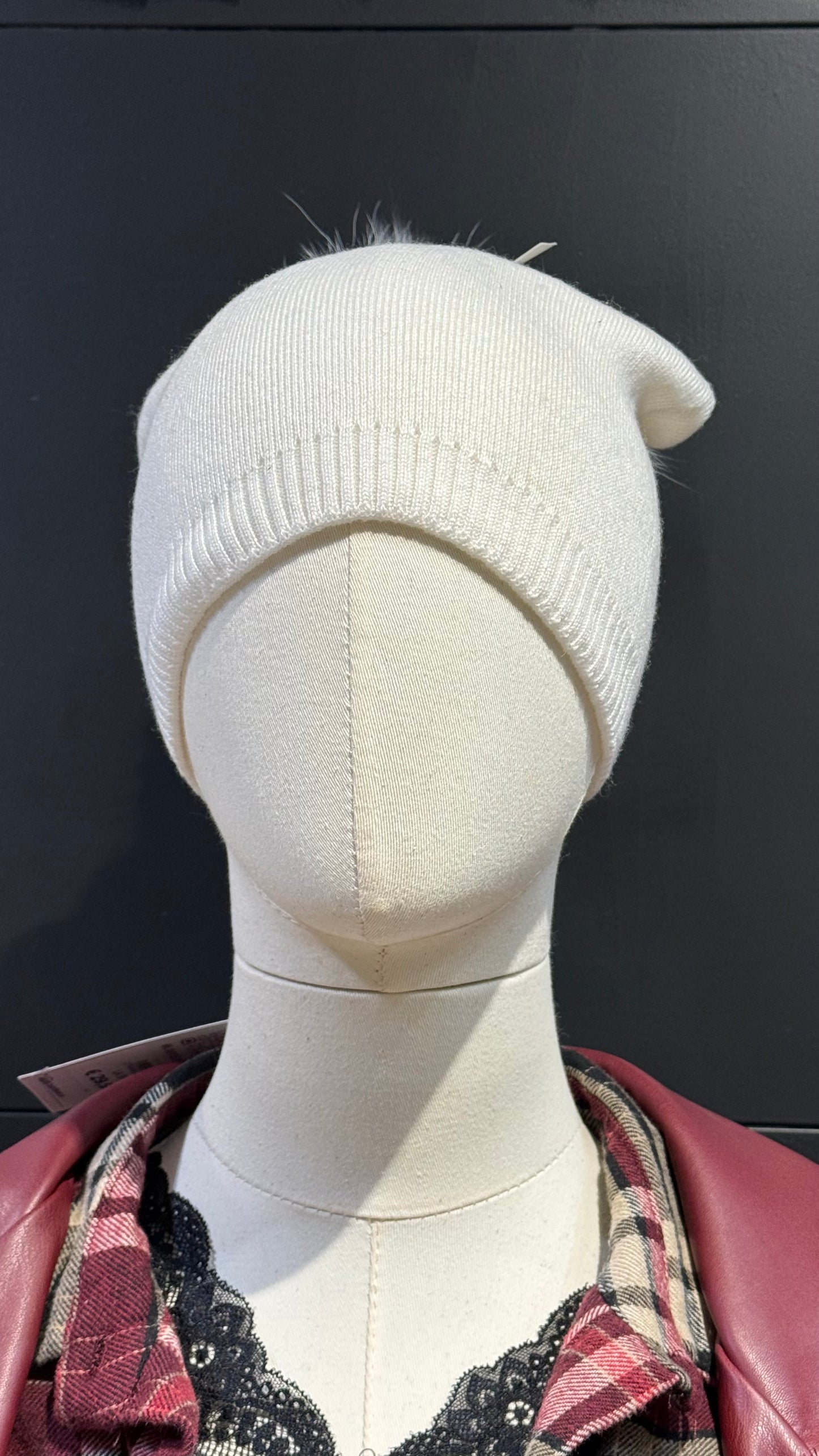 Cappello Misto Cashmere con PonPon