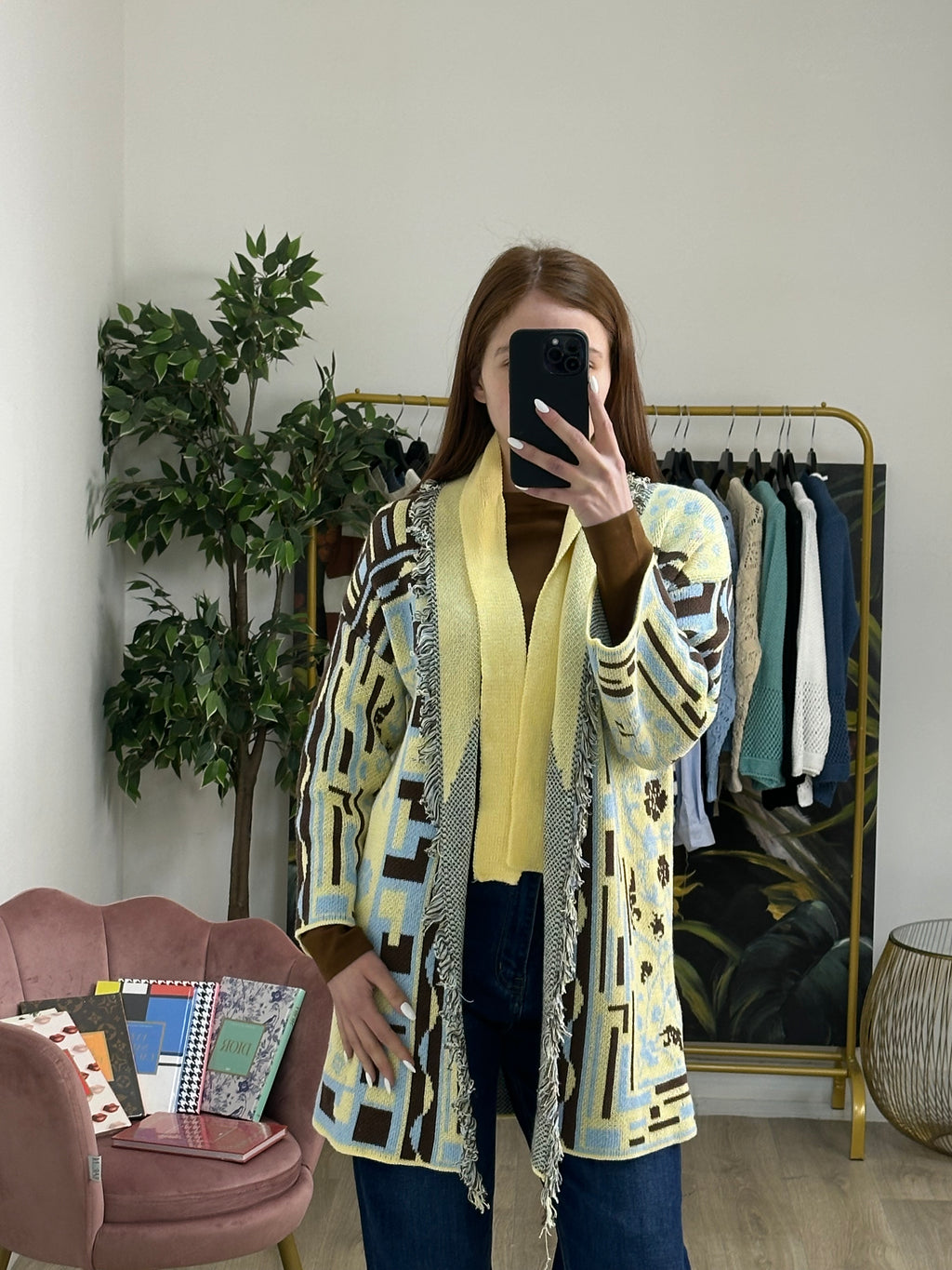 Cardigan Jacquard Etnico