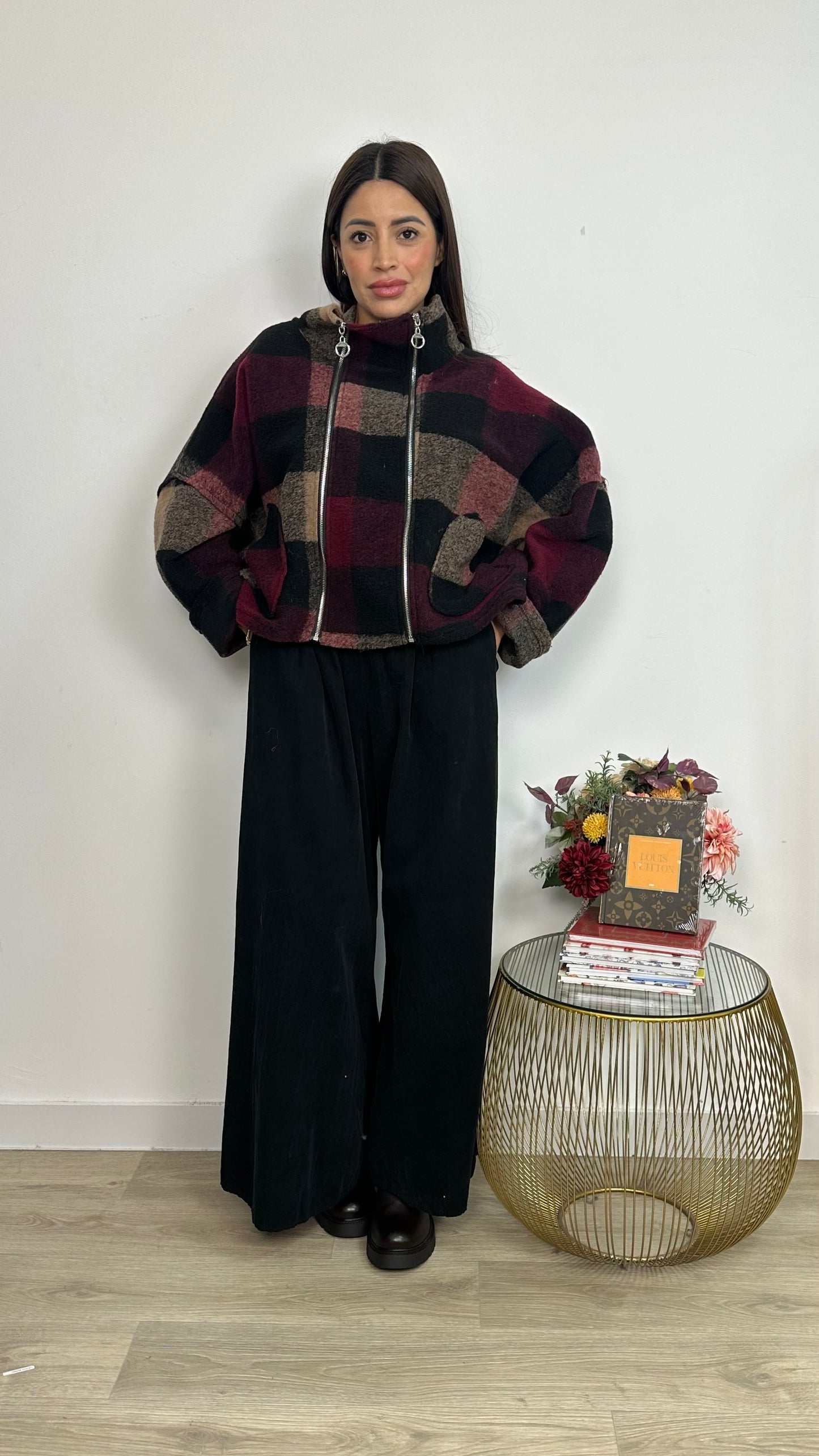 Giacca Oversize Effetto Plaid