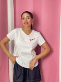 T-shirt tre cuore ricamato
