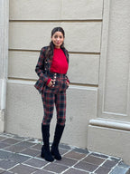 Pantalone con bottoni scozzese