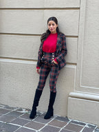 Pantalone con bottoni scozzese