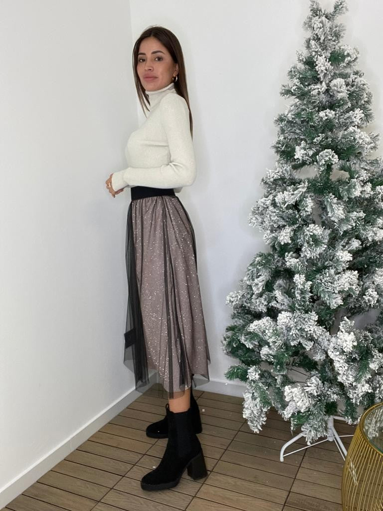 Dolcevita lurex a costine