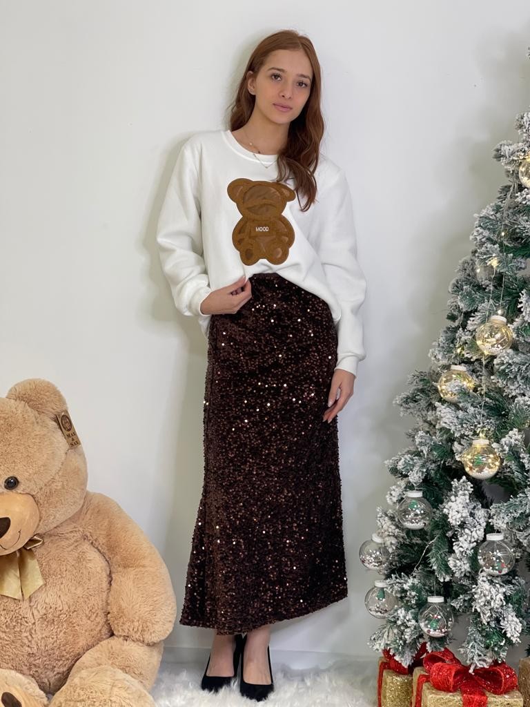 Gonna con paiettes svasata