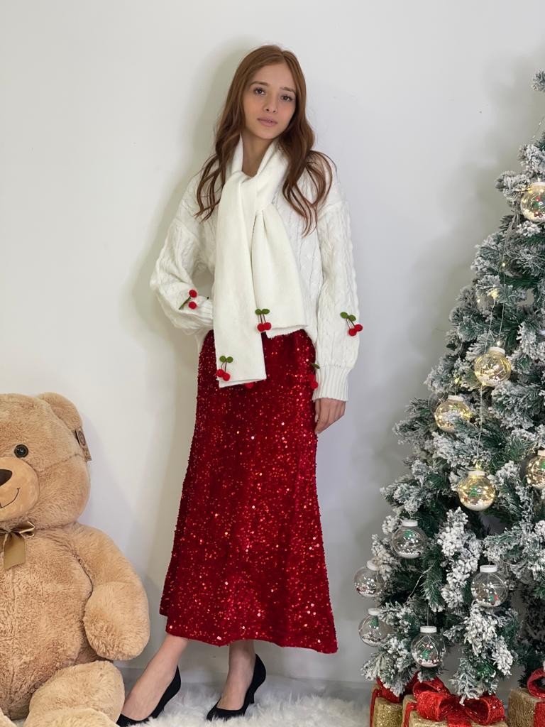 Gonna con paiettes svasata