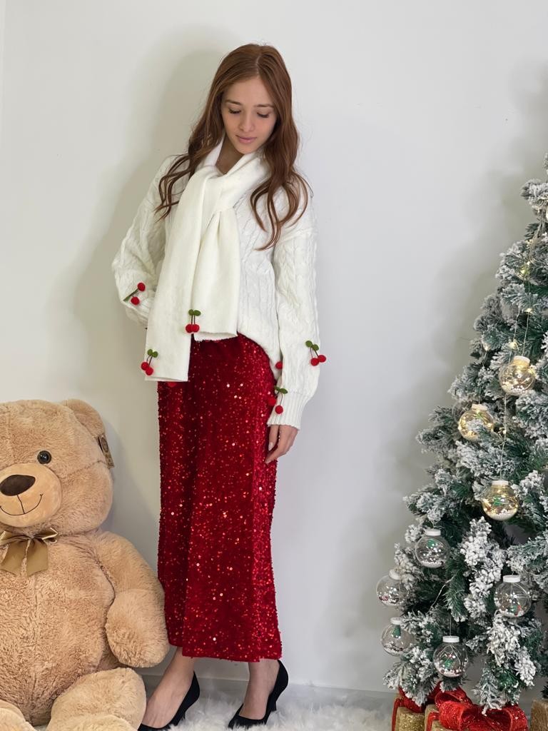 Gonna con paiettes svasata