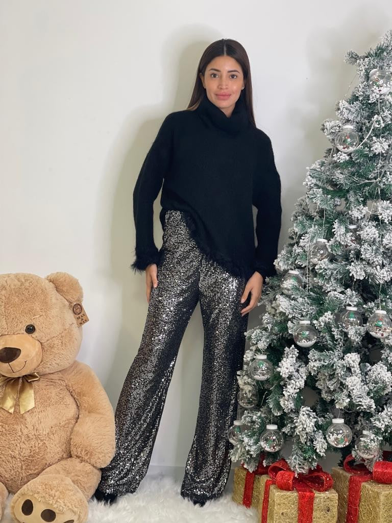 Pantalone con paillettes