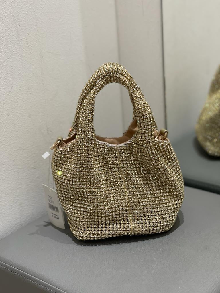 Borsa secchiello con strass