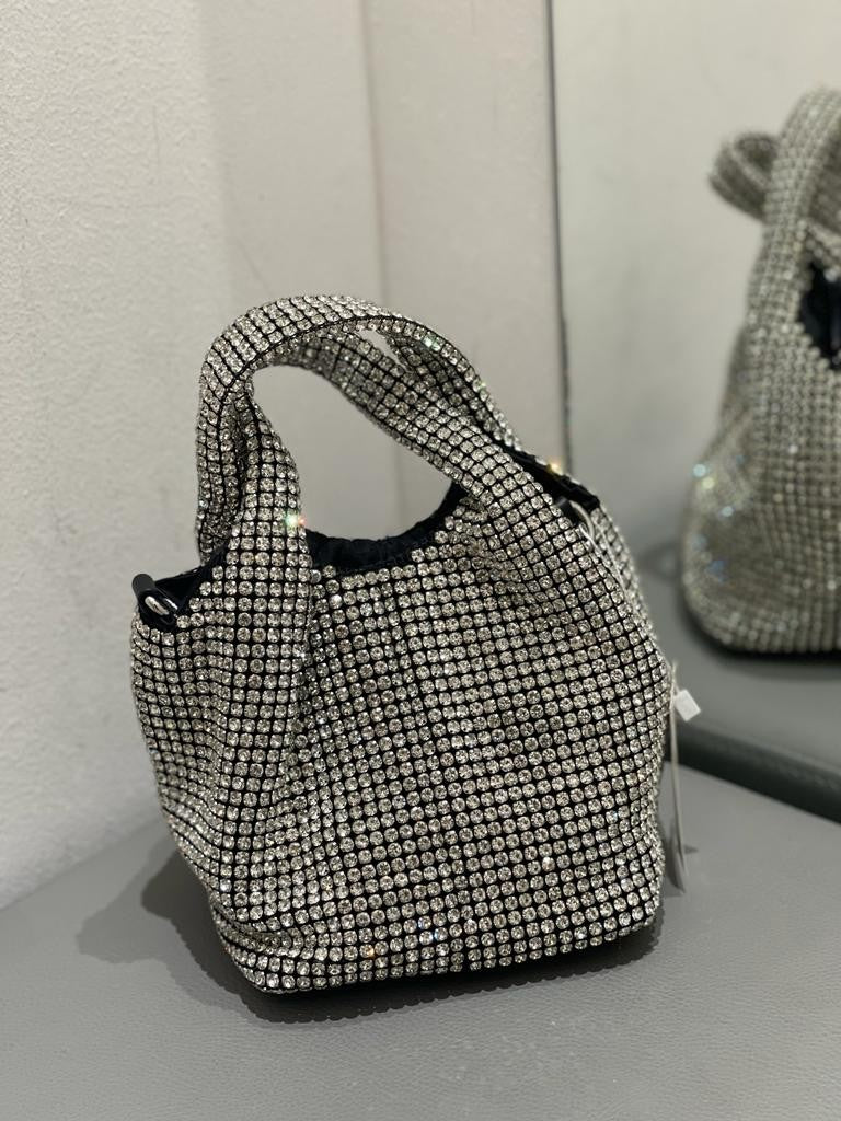 Borsa secchiello con strass