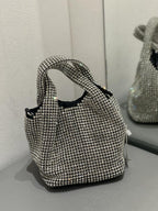 Borsa secchiello con strass
