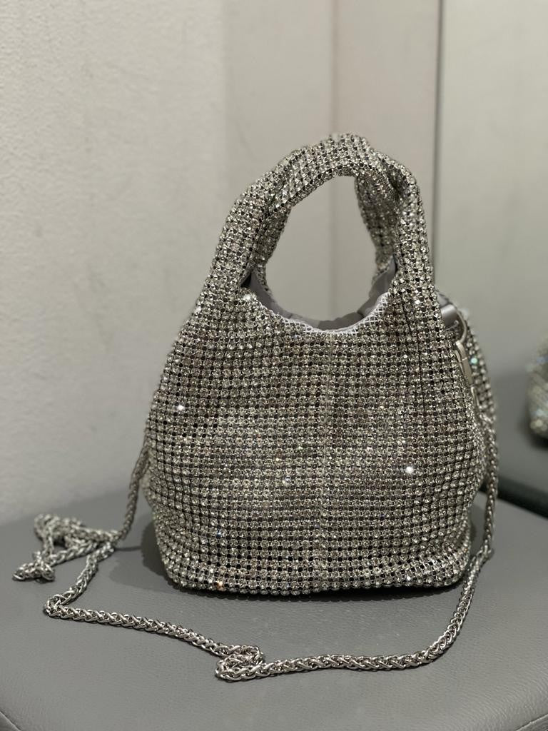 Borsa secchiello con strass