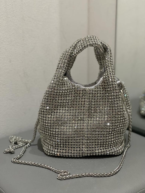 Borsa secchiello con strass