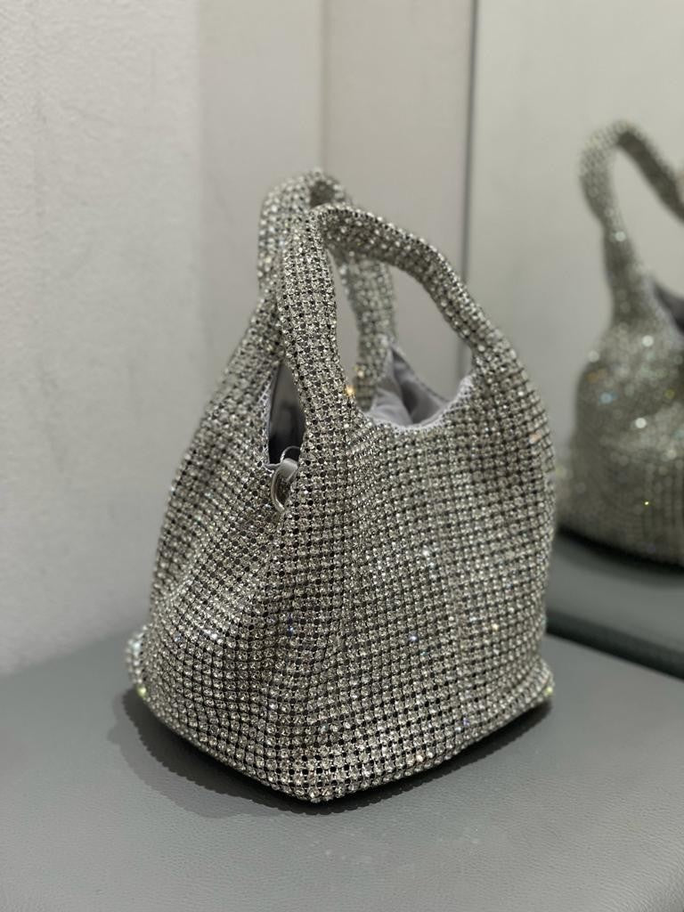 Borsa secchiello con strass