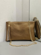 Mini pochette in vera pelle