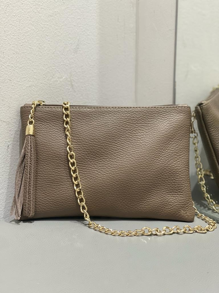 Mini pochette in vera pelle