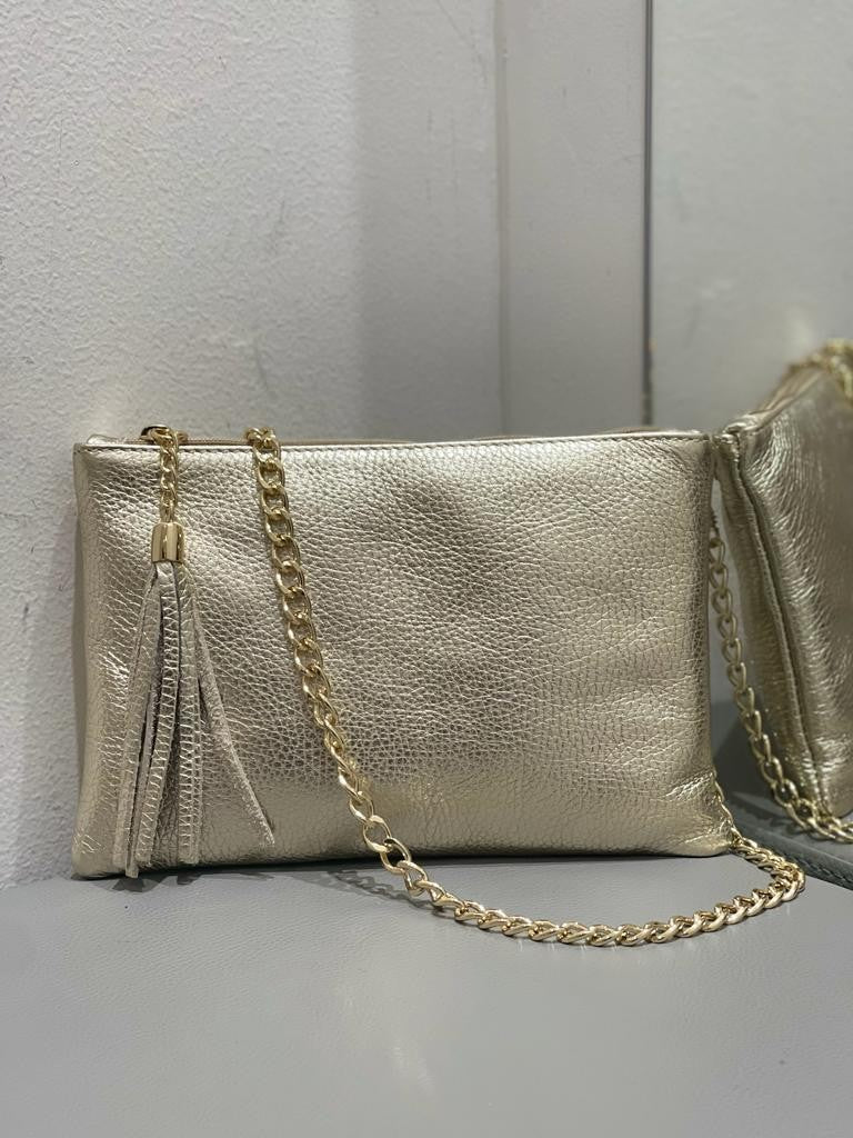 Mini pochette in vera pelle