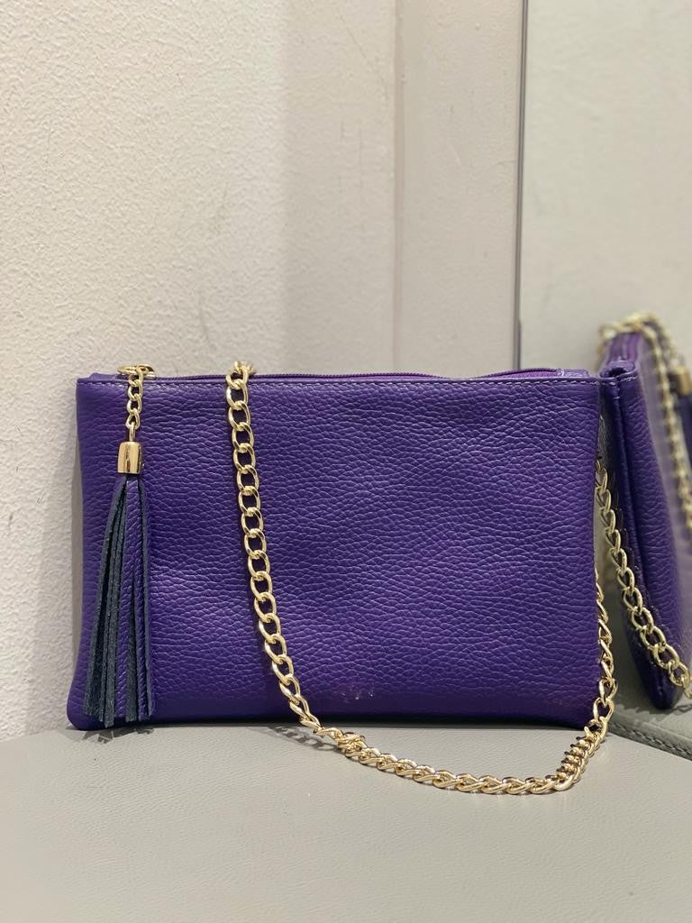 Mini pochette in vera pelle